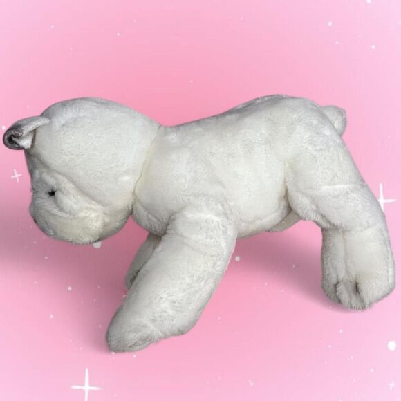 Build A Bear Workshop White Bulldog 2010 L 15”Retired - Picture 5 of 6